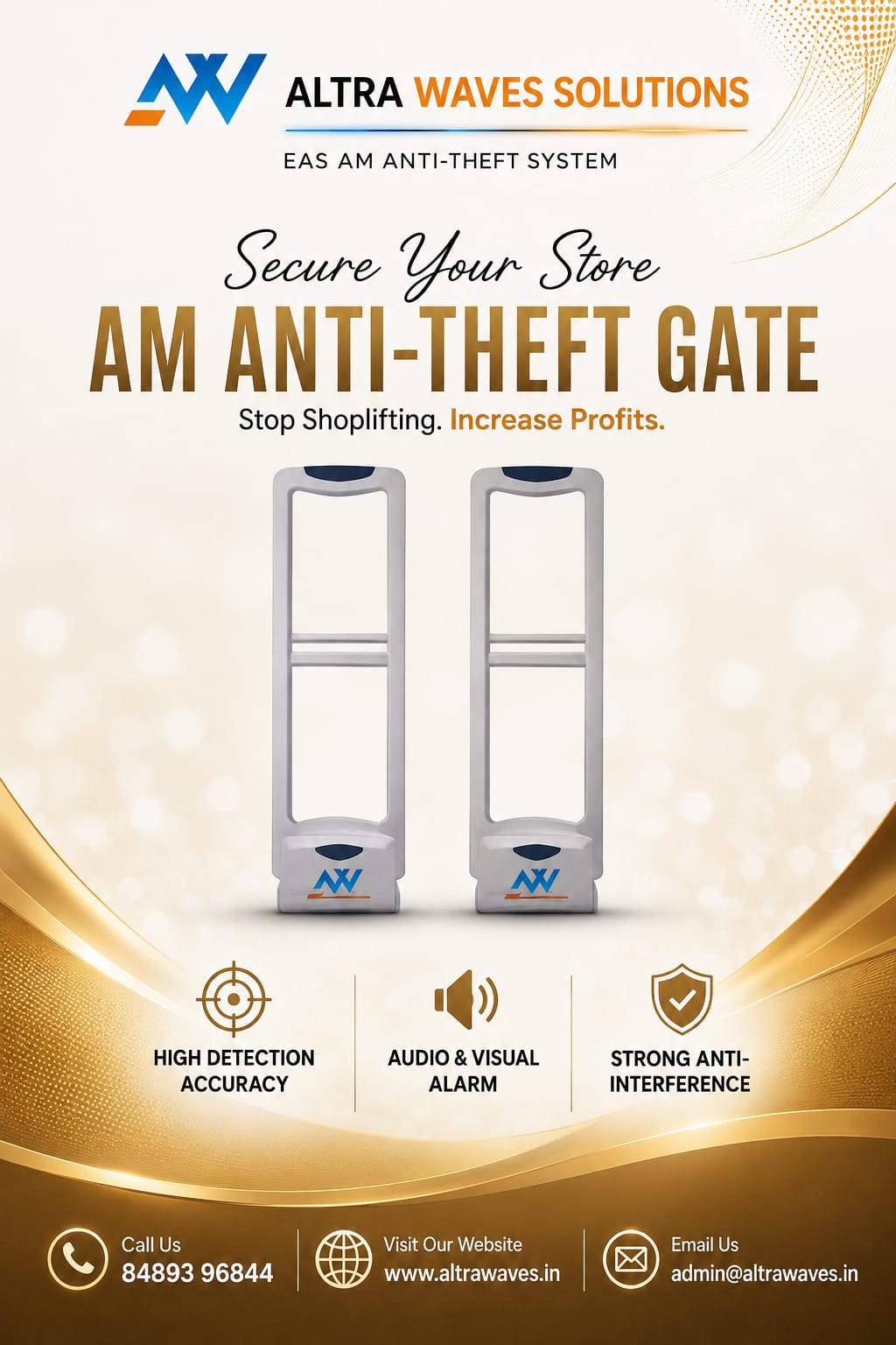 AM Gate electronic article surveillance system for retail store security